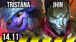 TRISTANA & Thresh vs JHIN & Ashe (ADC) | 14/0/5, Legendary, 800+ games | EUW Challenger | 14.11