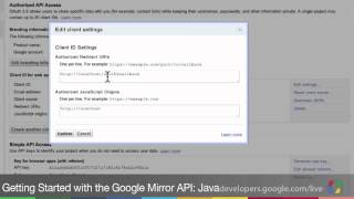 Getting Started with the Google Mirror API:JAVA  - Google Glass Channel