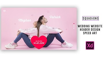 Wedding Website Header Design Speed Art- Web UI / UX Design - Adobe XD - Adobe Photoshop