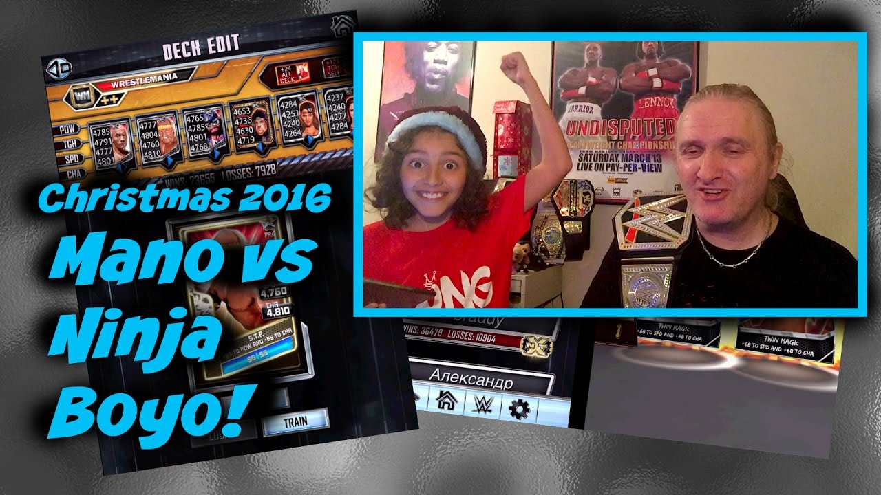 WWE SuperCard S3 Ep16 : Christmas Special Mano vs Ninja Boyo