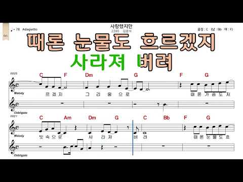 사랑했지만 김광석 악보와노래
