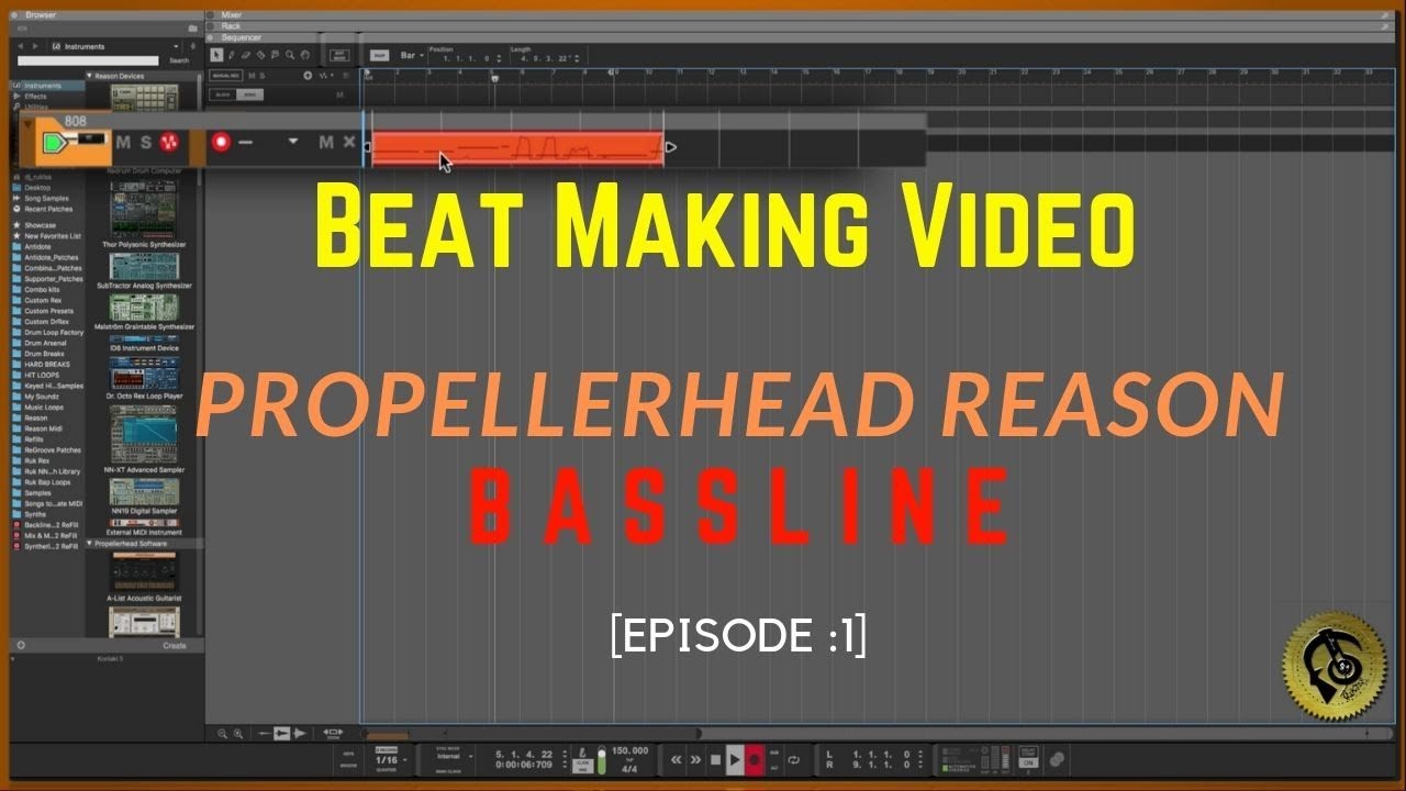 Making A Hip Hop Beat Tutorial In Reason walkthrough Pt.1 - YouTube