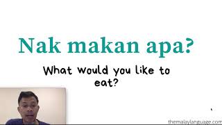 Learn Colloquial Malay/Malaysian: Ordering at A Restaurant