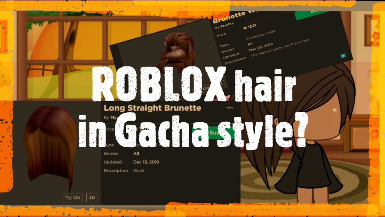Roblox Hair In Gacha Life Youtube - long straight brunette roblox