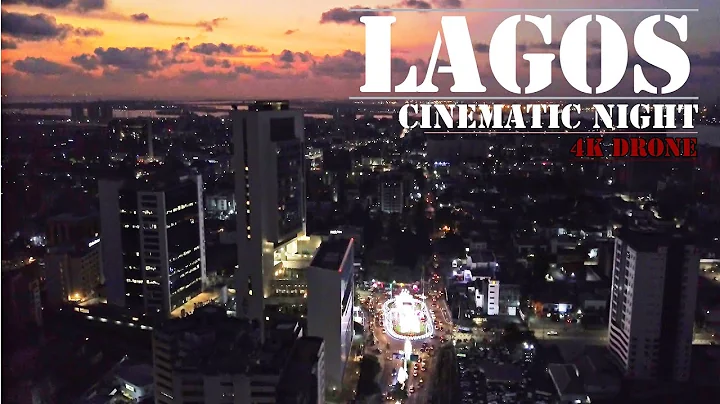 Lagos NIGERIA- 4K ULTRA HD VIDEO Drone Night Footage - Victoria Island - Lagos Island - eko atlantic