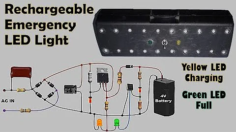 LED Emergency Light Circuit DIY | Rechargeable Torch Light | 4V Battery
