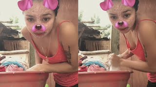 LIVE GADIS PINAY CANTIK - SAMBIL NYUCI BAJU NGGA SADAR BLUNDER 