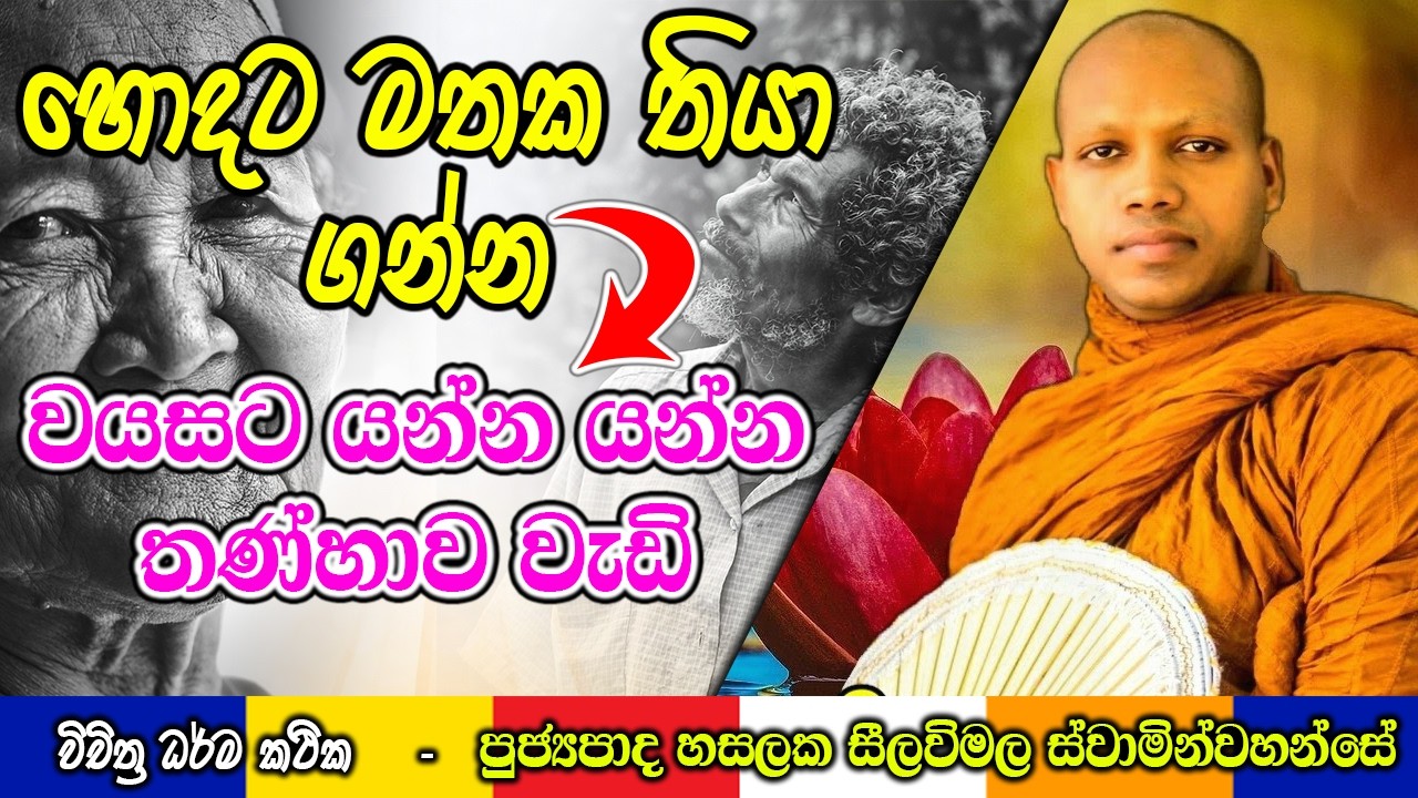 හොදට මතක තියා ගන්න වයසට යන්න යන්න තණ්හාව වැඩි | Hasalaka Seelawimala Thero | #darmadeshana