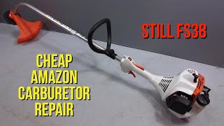 How to fix a Stihl FS38 weedeater with carburetor problems fast cheap and quick #stihl #weedeater