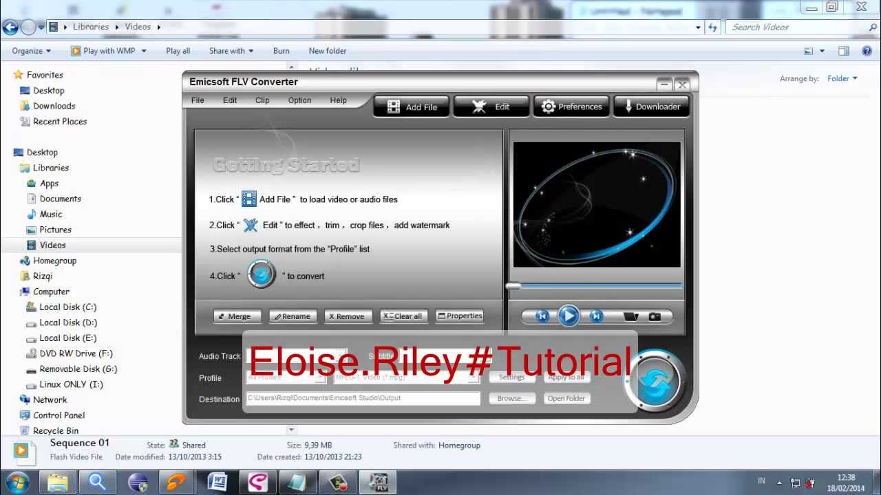 Convert Video Using Emicsoft FLV Player
