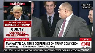 Alvin Bragg speaks to reporters following Trump's felony conviction