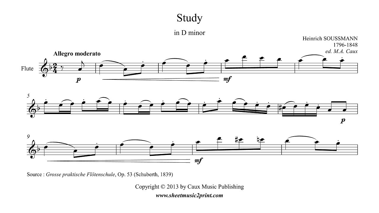Soussmann Study in D minor, Op. 53 for Flute Grade 3 YouTube