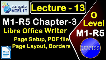 O Level M1 R5 Chapter 3 | Basic Word Processing | Libre Office in Hindi | Lecture 13