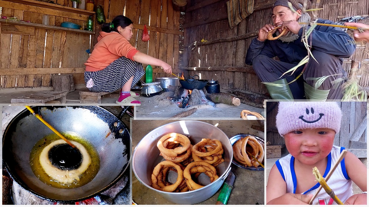 Манджита жарит круглый хлеб на масле и продает роти для своего сына и мужа.