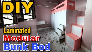 DIY Loft bed with Cabinet | Paano Gumawa Ng loft bed cabinet | chit-man channel