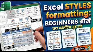 Excel Styles &amp; Conditional Formatting Tutorial in Hindi 💻🖱️#excel #hinditech #begginers #viral