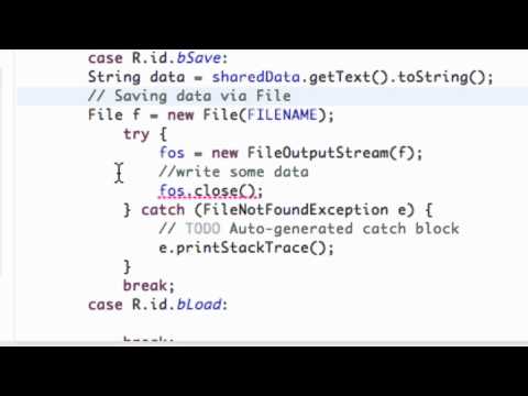 Android Application Development Tutorial   99   Writing Data to File Output Stream   YouTube 720p