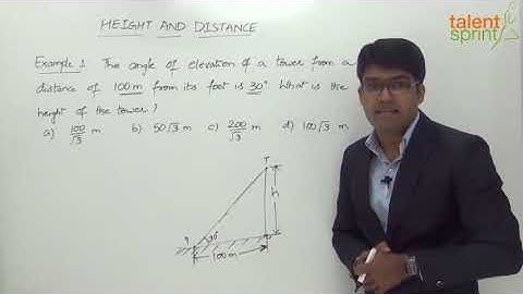 Height and Distance | Example - 1 | Quantitative Aptitude | TalentSprint Aptitude Prep