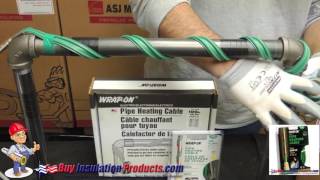 Protect a Pipe from Freezing with Pipe Heating Cable and Fiberglass Pipe Insulation