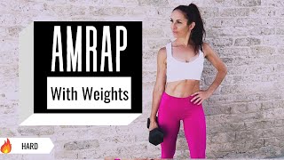 30 MIN AMRAP 🔥HIIT WORKOUT with DUMBBELLS | FULL BODY Crossfit-Inspired CONDITIONING Workout