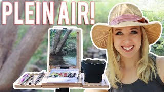 Watercolor Plein Air Painting Tutorial Trees and Water