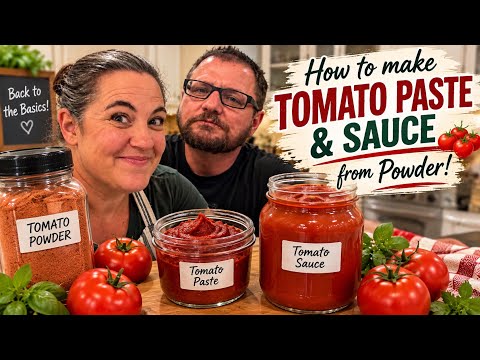 How to make tomato paste and tomato sauce from two ingredients. Back to the basics.