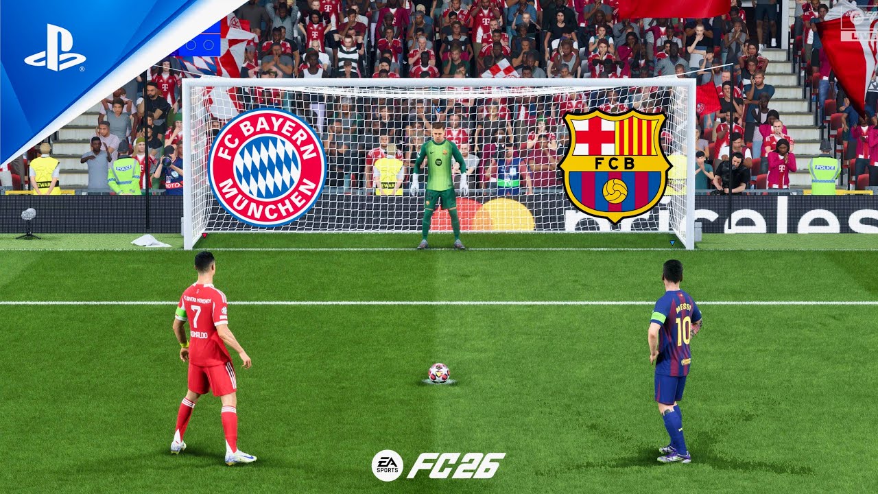 Бавария Мюнхен против ФК Барселона | Роналду против Месси | Финал ЛЧ | FC 26: Серия пенальти — PS5