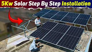 5Kw On-Grid Solar Complete Step-By-Step Installation for Home | Solar Panel Installation for Home