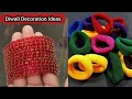 DIY Hair rubber bands & Old bangles craft ideas |😍 Best Out Of Waste | Diwali Decoration Idea #diy