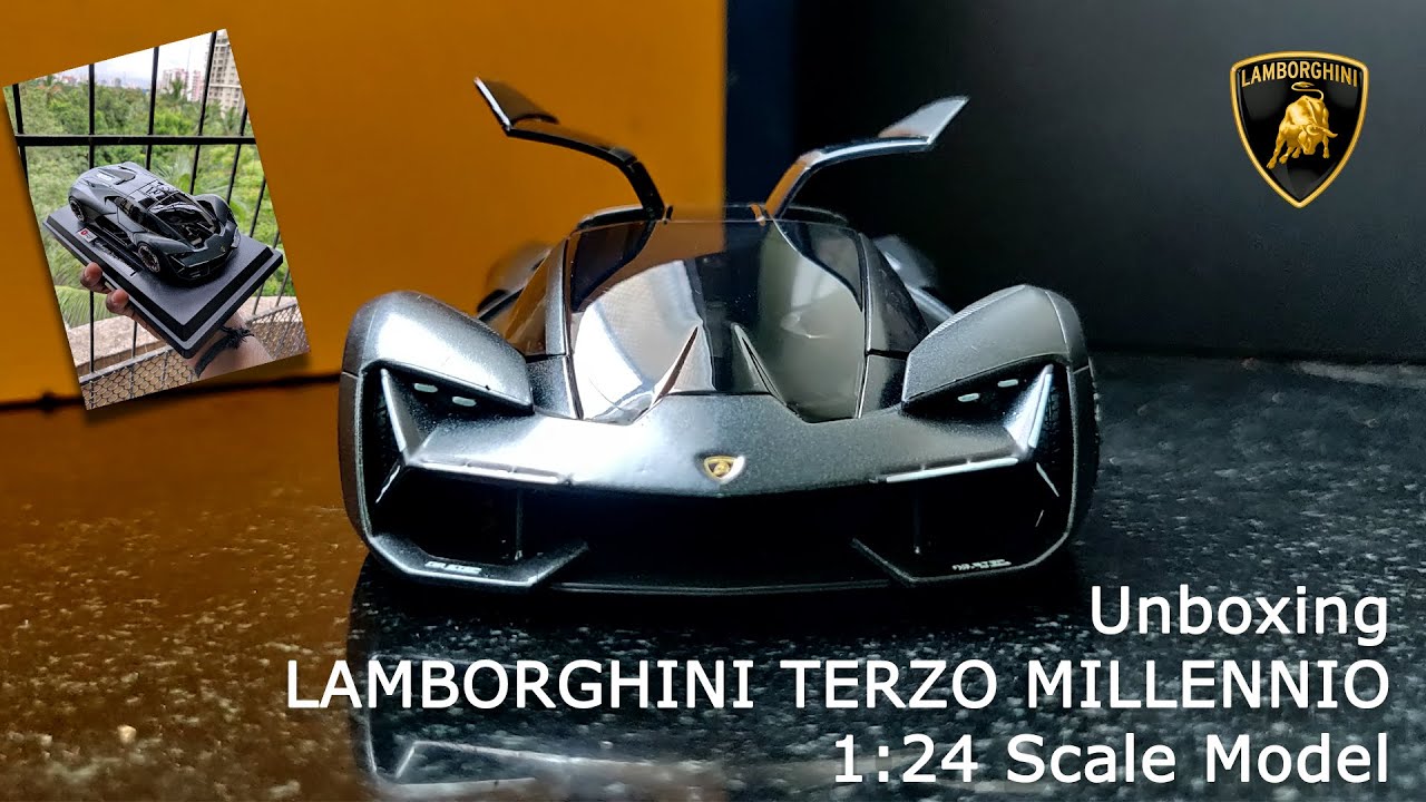 Unboxing Lamborghini Terzo Millennio Scale Model, 1:24 BBurago Model