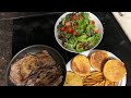 Quick traditional steak, and fries dinner with a fresh garden salad!