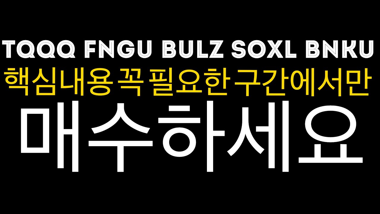 bulz Update FNGU TQQQ SOXL BNKU BULZ OOTO 레버리지X3 무작정 매수말고 꼭필요한 구간에서만 매수하세요 핵심내용