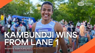 Kambundji storms to 100m hurdles win | Continental Tour Gold 2023