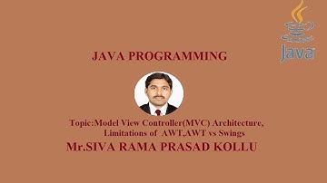 JAVA|Model View Controller(MVC) Architecture,AWT vs SWINGS|Mr.SIVA RAMA PRASAD KOLLU