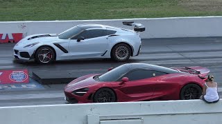 Zr1 Corvette Vs Mclaren 720S And Cadillac Cts-V Drag Races
