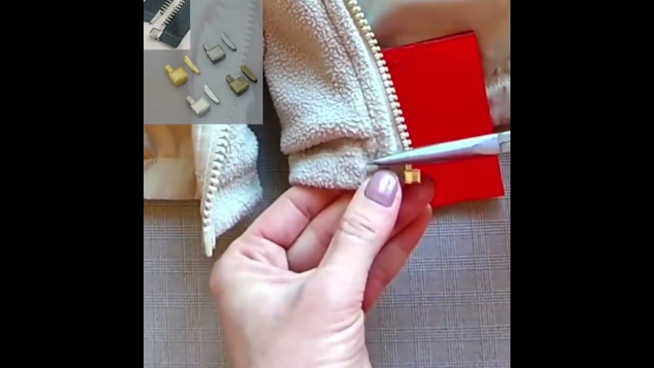 Replacement of stoppers. Repair of a zipper with plastic teeth. 