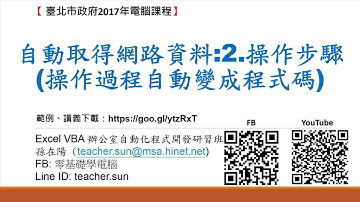 Excel 2013 VBA 辦公室自動化程式開發-11.自動取得網路資料:02.操作步驟