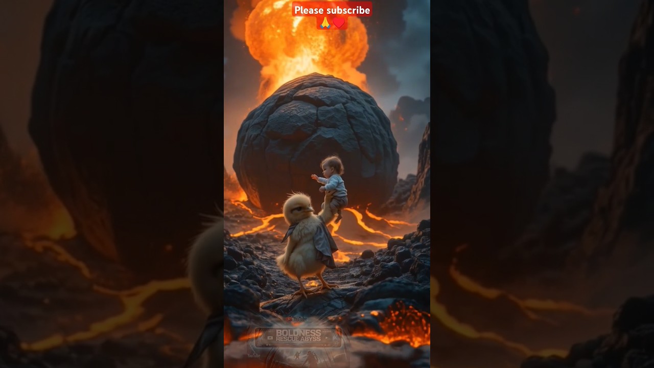 “Chick Saves Baby from Erupting Volcano 🌋🔥 | Emotional Lava Rescue Story”
