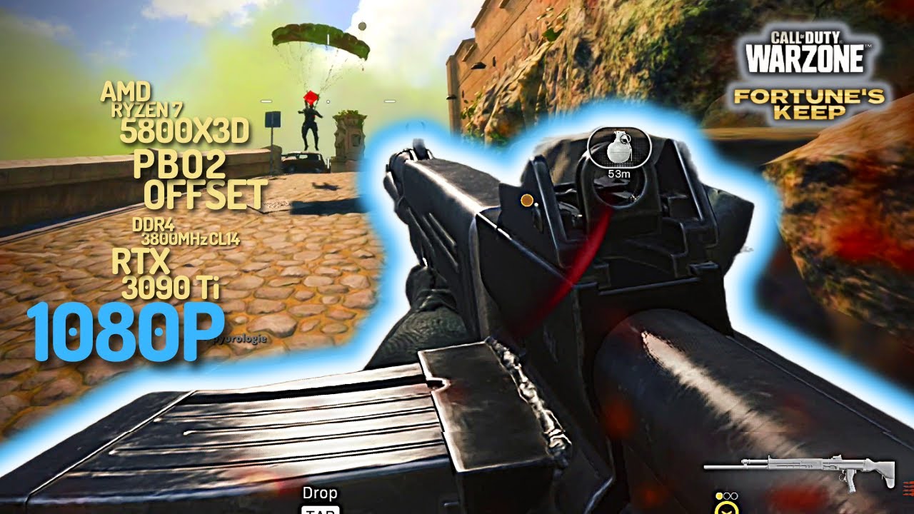 AMD R7 5800X3D (PBO2 Offset) + RTX 3090 Ti COD Warzone Fortunes Keep 1080p Higher Clocks Lower
