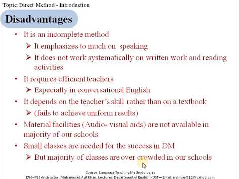 Direct Method - advantages, disadvantages  and Techniques