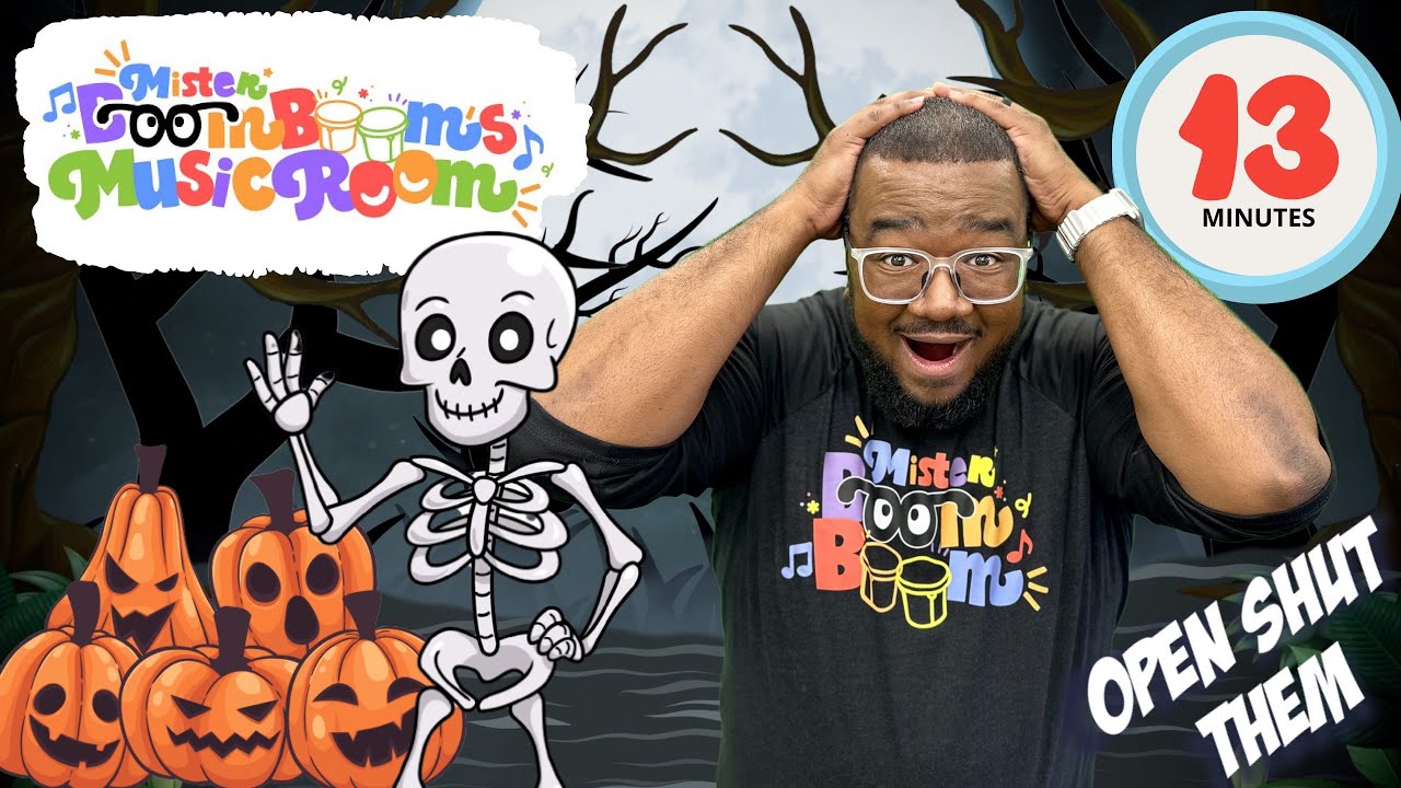 Open Shut Them Halloween Songs + 5 Little Pumpkins + Going on a Monster Hunt with Mister Boom Boom