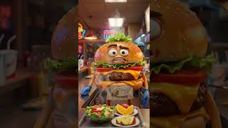 Talking burger #burger #ai #animation #cartoon #entertainment #viralvideo #kids