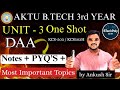 DAA Unit 3 One Shot | Greedy & Dynamic Programming | AKTU B.Tech #daa #oneshot #unit3