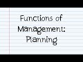 Functions of Management: Planning