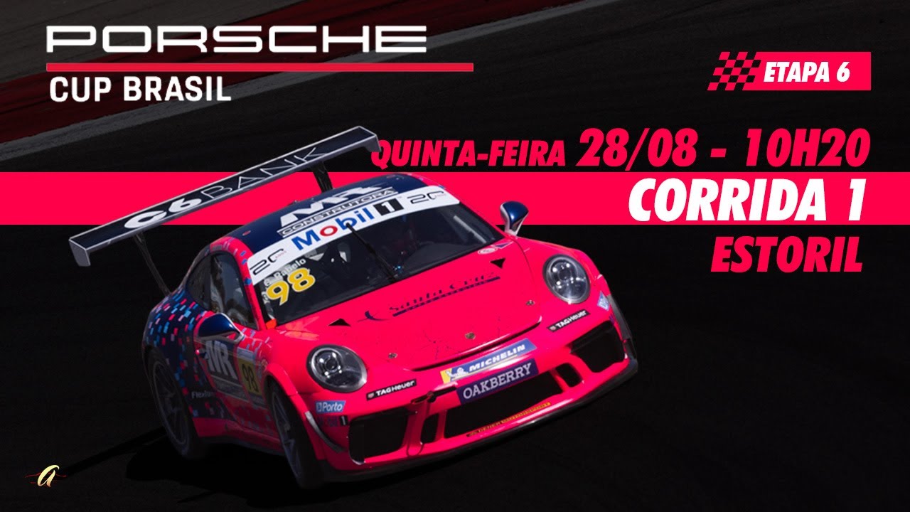 PORSCHE CUP BRASIL AO VIVO - Corrida 1 - ESTORIL - Quinta-feira (28/08) - 10h20