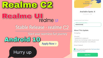 Realme C2 Android 10 Stable Update|Realme C2 realme UI Update|Realme C2 realme UI Stable Update Form
