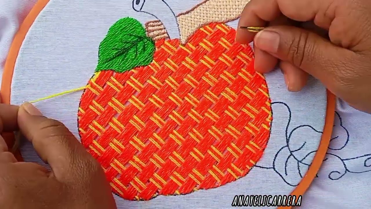 Cómo bordar una calabaza#2 🎃con bellísima puntada ideal para cualquier diseño 