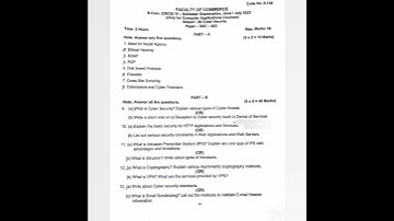 OU BCom Cyber security model paper/previous qp