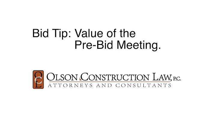 Bid Tip: Value of the Pre-Bid Meeting.