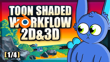 Blender Toon/Cel Shader Tutorial 2D Grease Pencil + 3D Modelling [1/4]